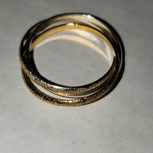 Sterling Silver Ring 3 Bands Interlocked